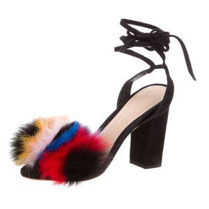 Loeffler Randall Fur Sandals! Like New!